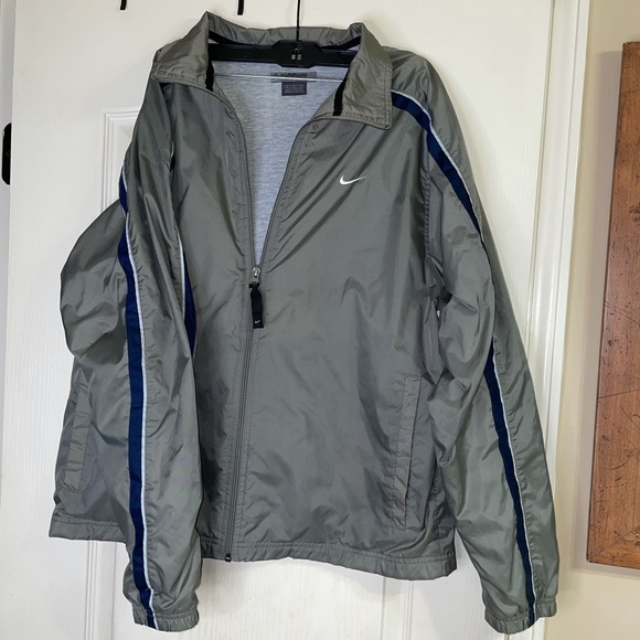 Nike Tracksuit Set (M) Gray w Blue & Silver Strip - Picture 16 of 16